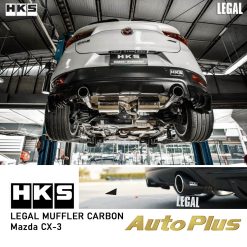 KNALPOT HKS LEGAL MUFFLER CARBON MAZDA CX-3 / EXHAUST HKS CARBON CX-3, 2 PIPE