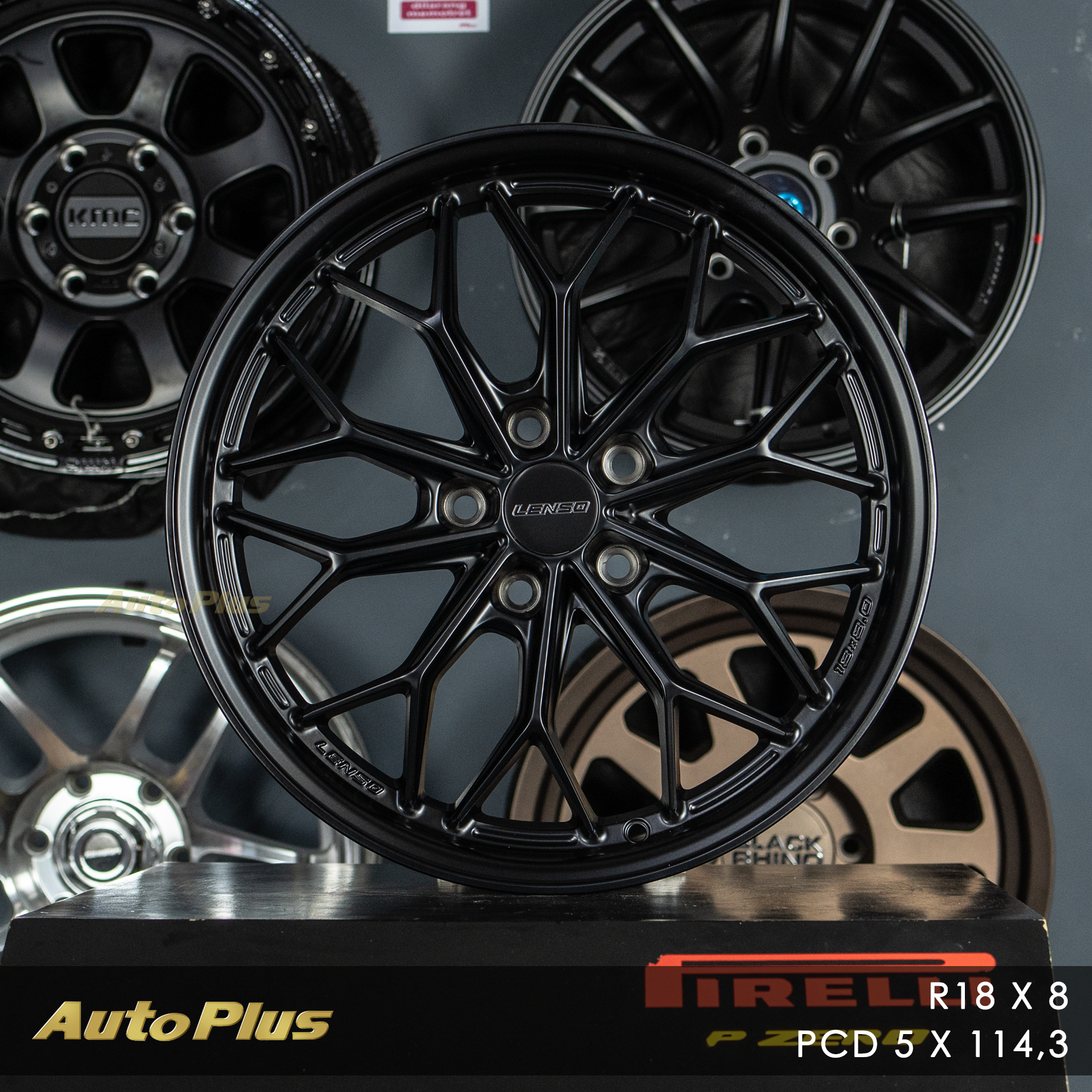 VELG LENSO GALA PCD 5×114,3 Satin Black LENSO GALA R18 (1)