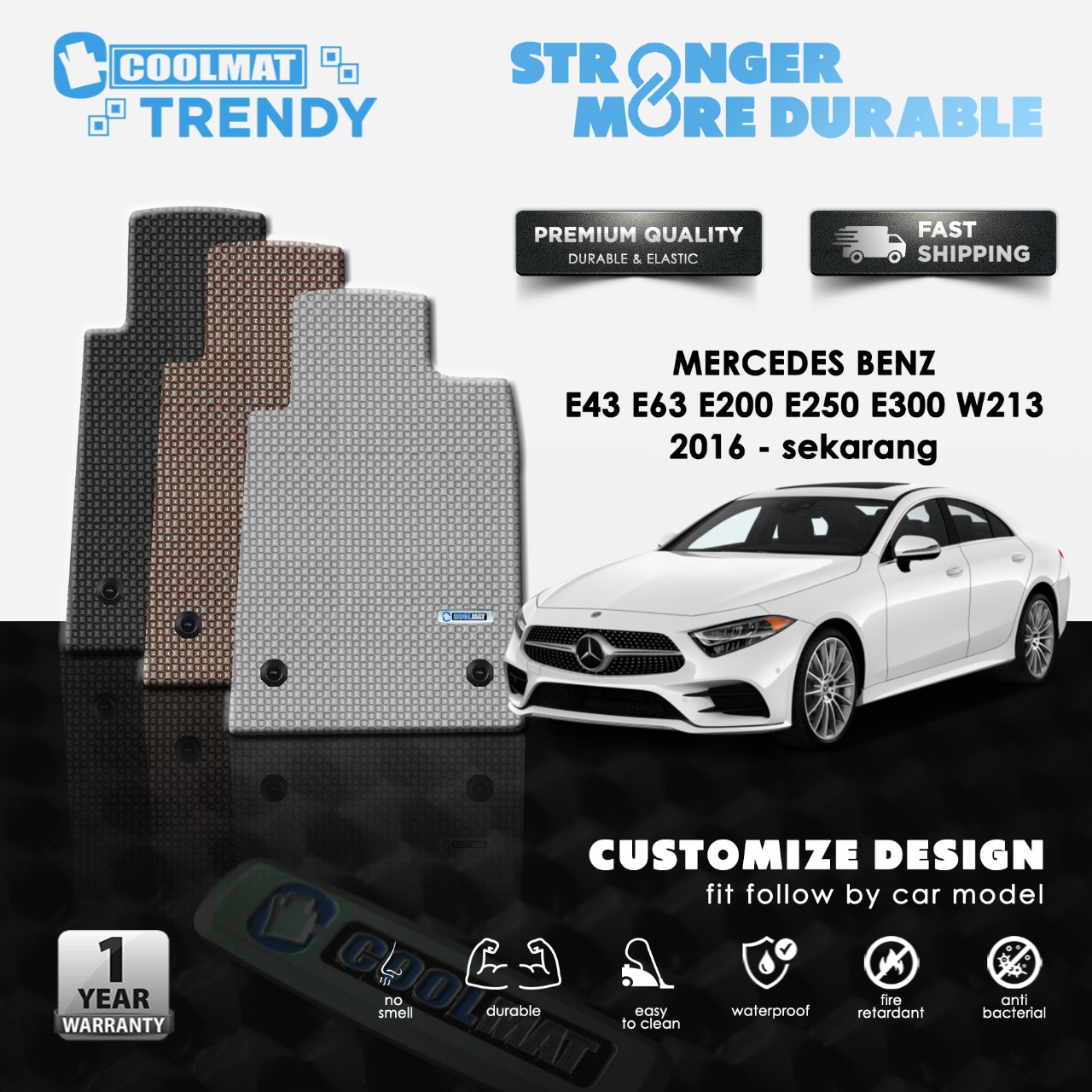 KARPET MOBIL MERCEDES-BENZ E 43 / E 63 / E 200 / E 250 / E 300 COUPE (W213) 2016-UP TRENDY KARPET MOBIL MERCEDES-BENZ E 43 / E 63 / E 200 / E 250 / E 300 COUPE (W213) 2016-UP TRENDY