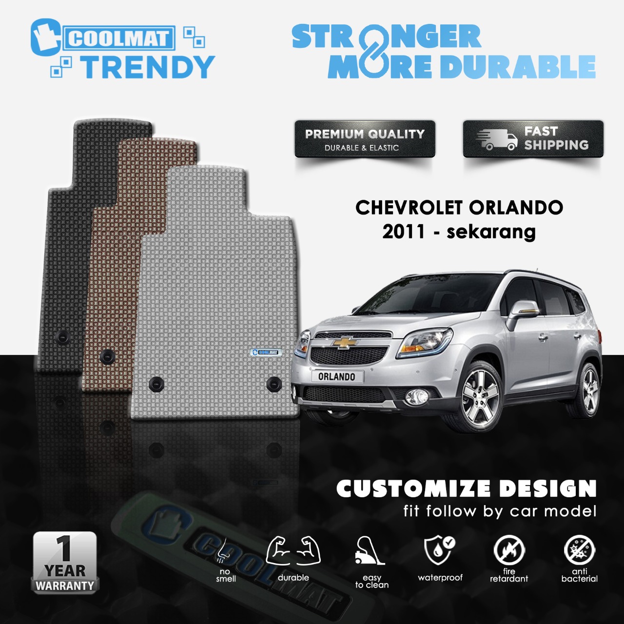 KARPET MOBIL CHEVROLET ORLANDO 2011-UP TRENDY KARPET MOBIL CHEVROLET ORLANDO 2011-UP TRENDY