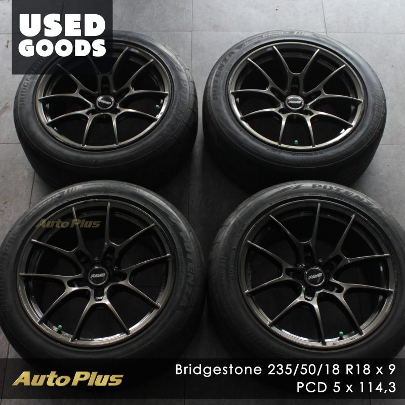 VELG BAN VOLK RAYS RING 18 + BAN BRIDGESTONE POTENZA 235 50 R18 (2)
